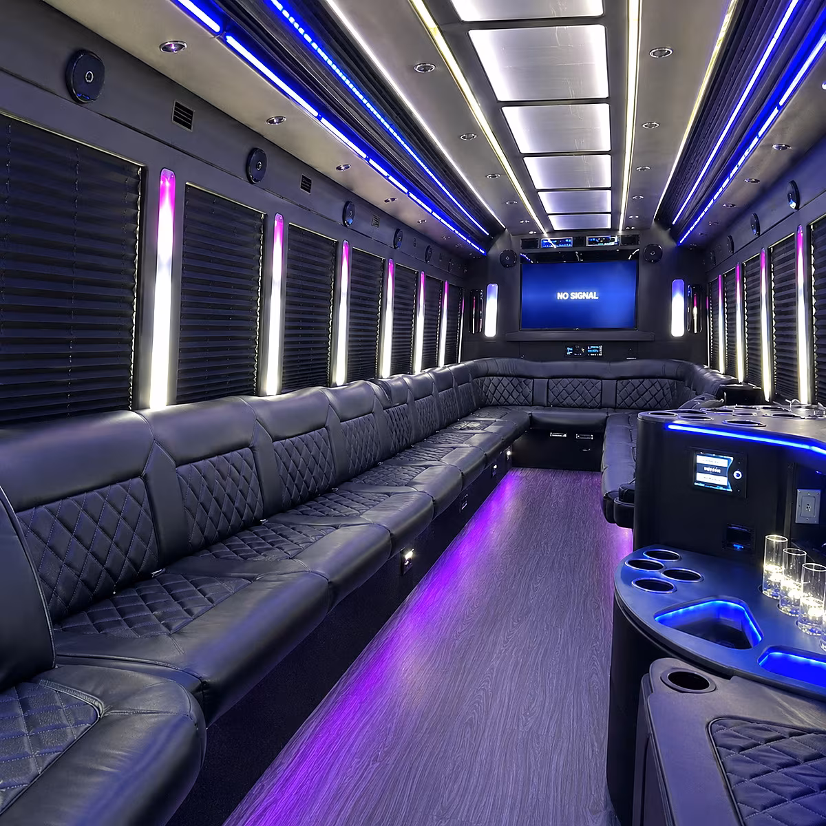 cincinnati 30 passenger party bus inside