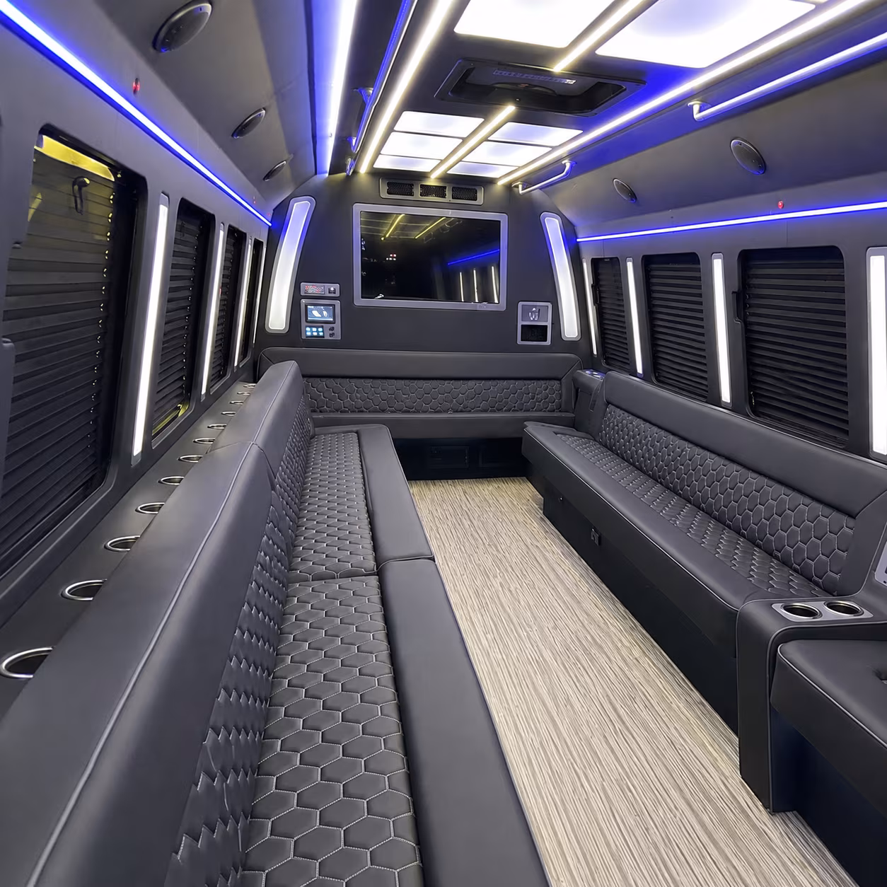 cincinnati 40 passenger party bus inside