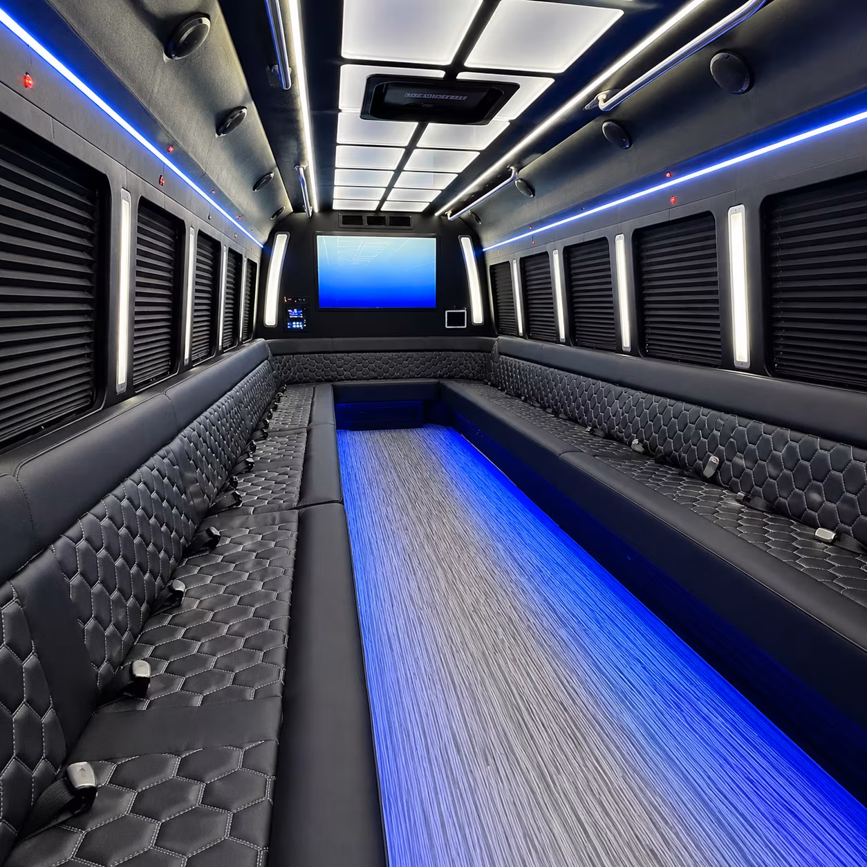 cincinnati 50 passenger party bus inside