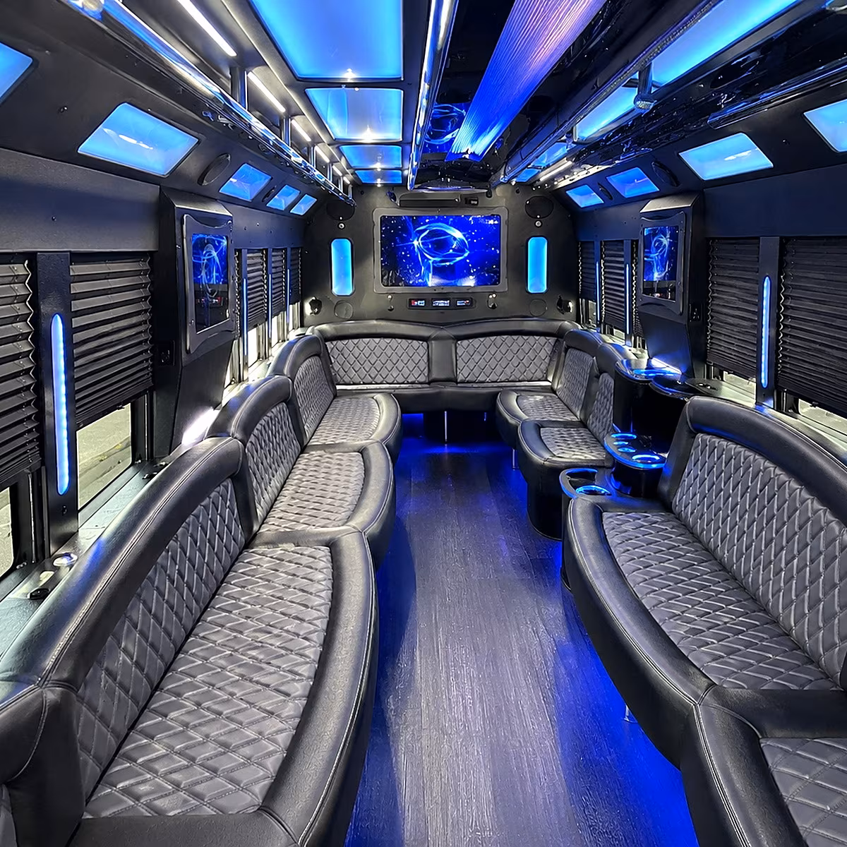 cincinnati 50 passenger party bus interior